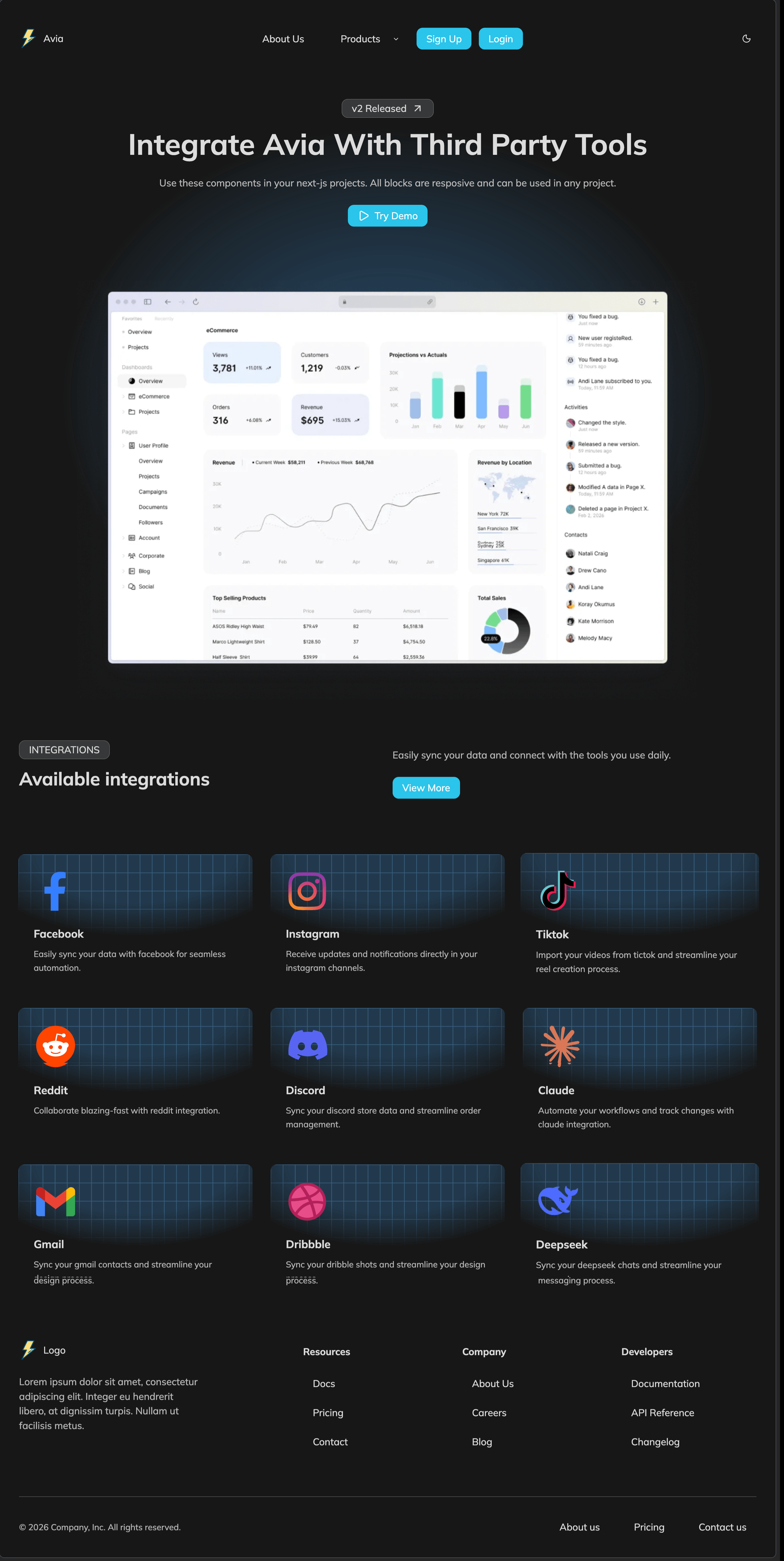 Integrations Pages