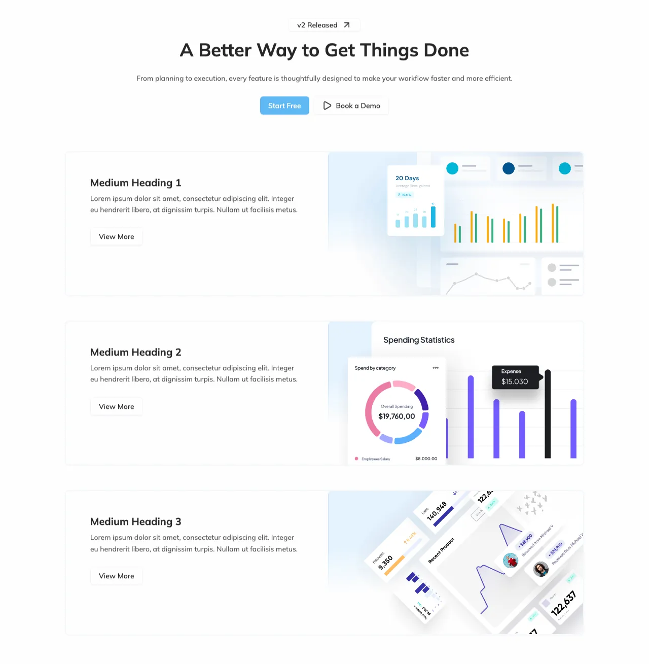 Alternating Features Content