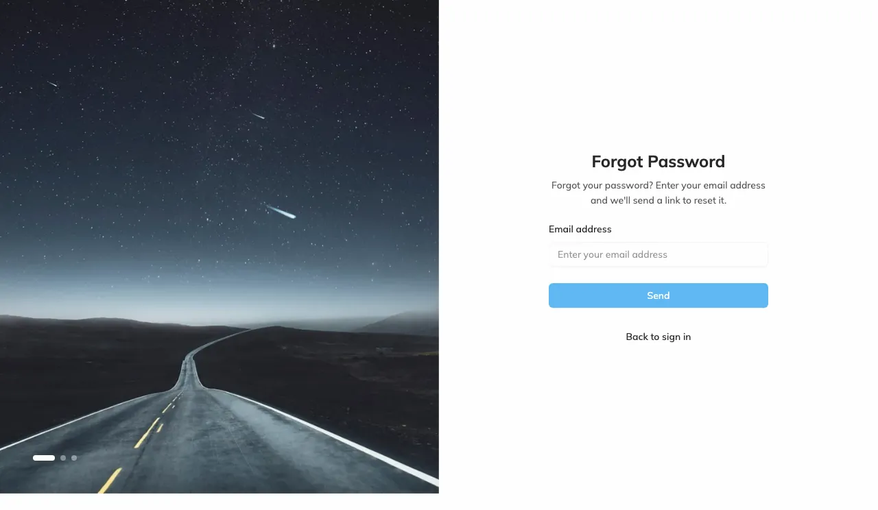 Split Carousel Forgot Password