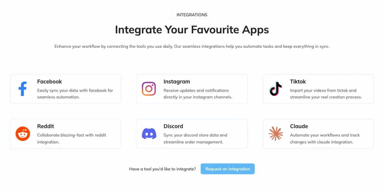 Horizontal Card Grid Integrations