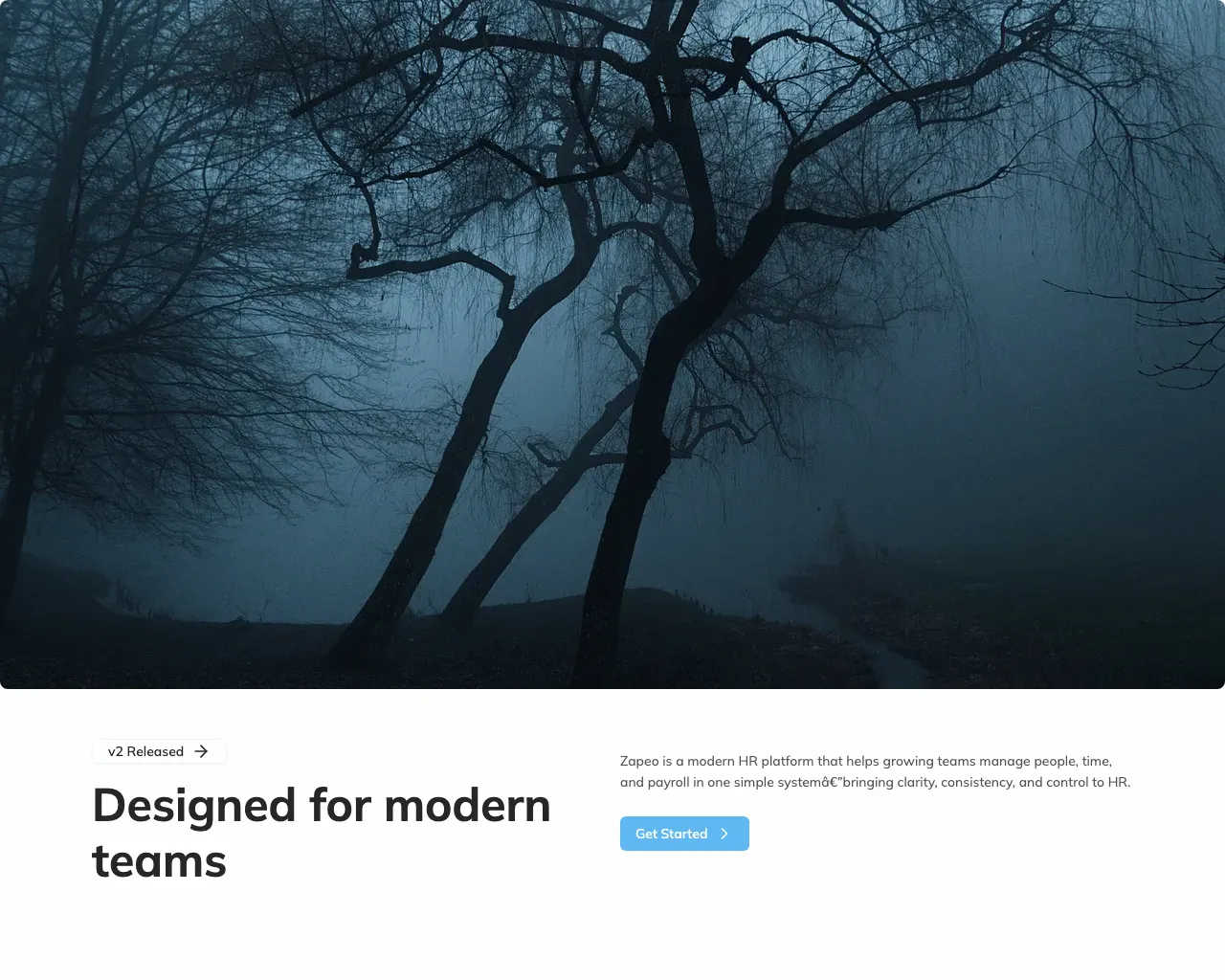 Split Row with Full Width Image Page Header