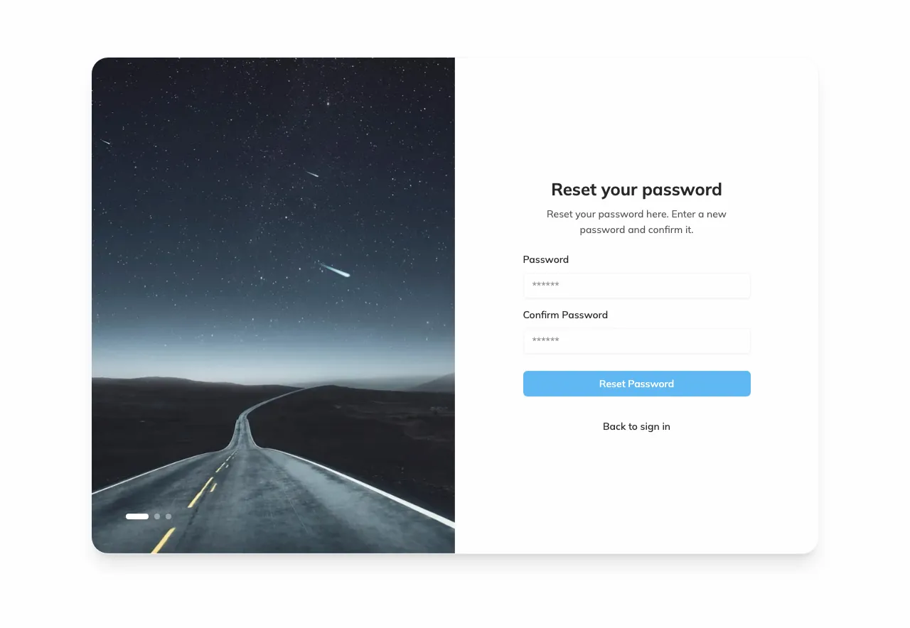 Compact Form Reset Password