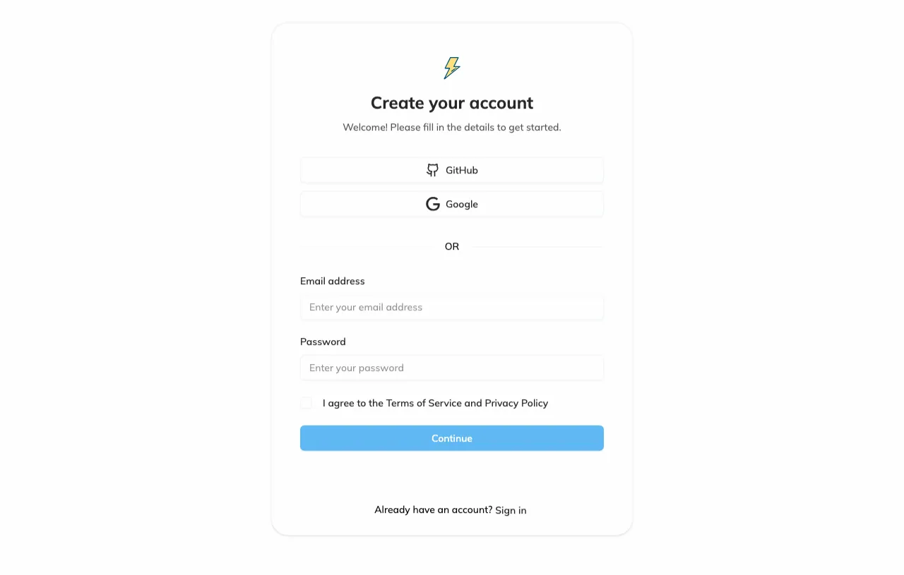 Social Enabled Sign up