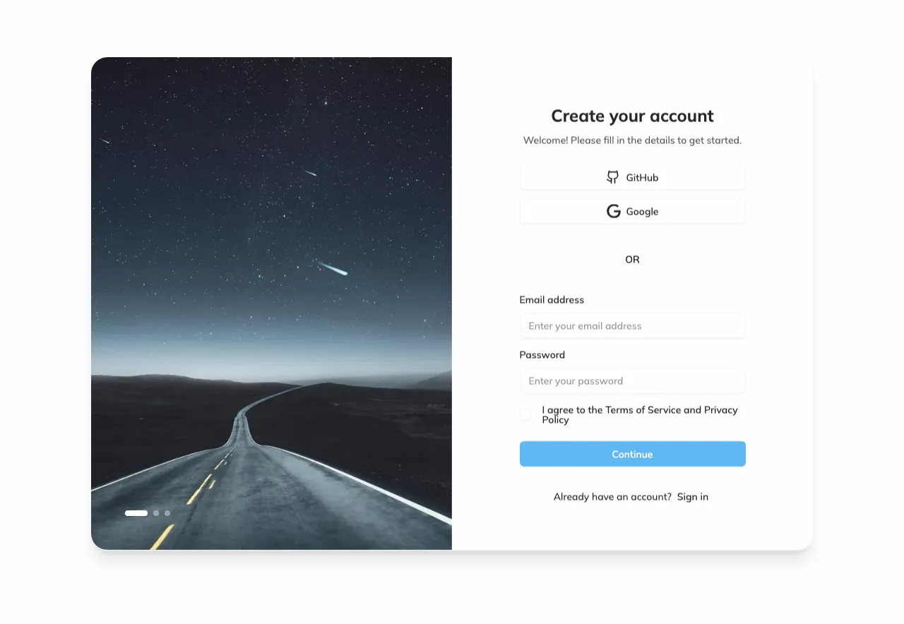 Compact Form Sign up