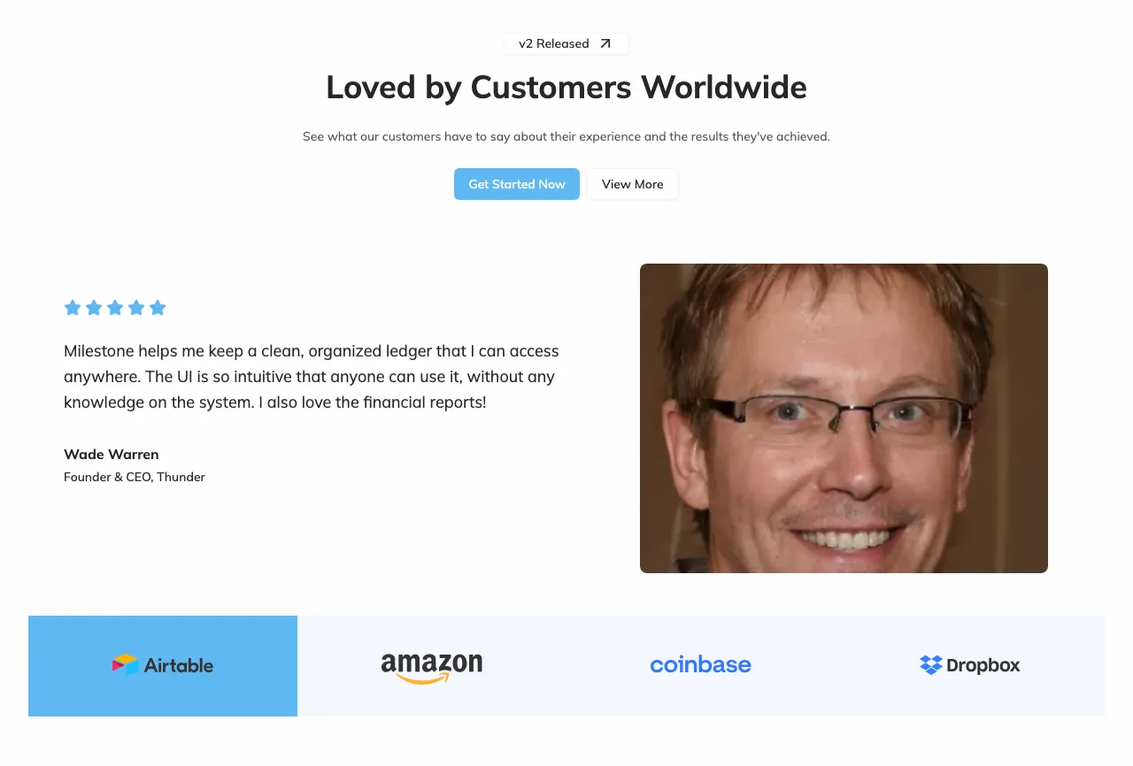 Logo Driven Carousel Testimonial