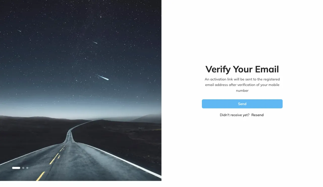 Split Carousel Verify Email