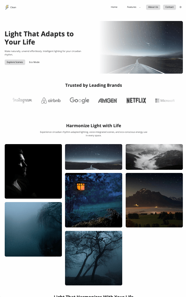 clean website template